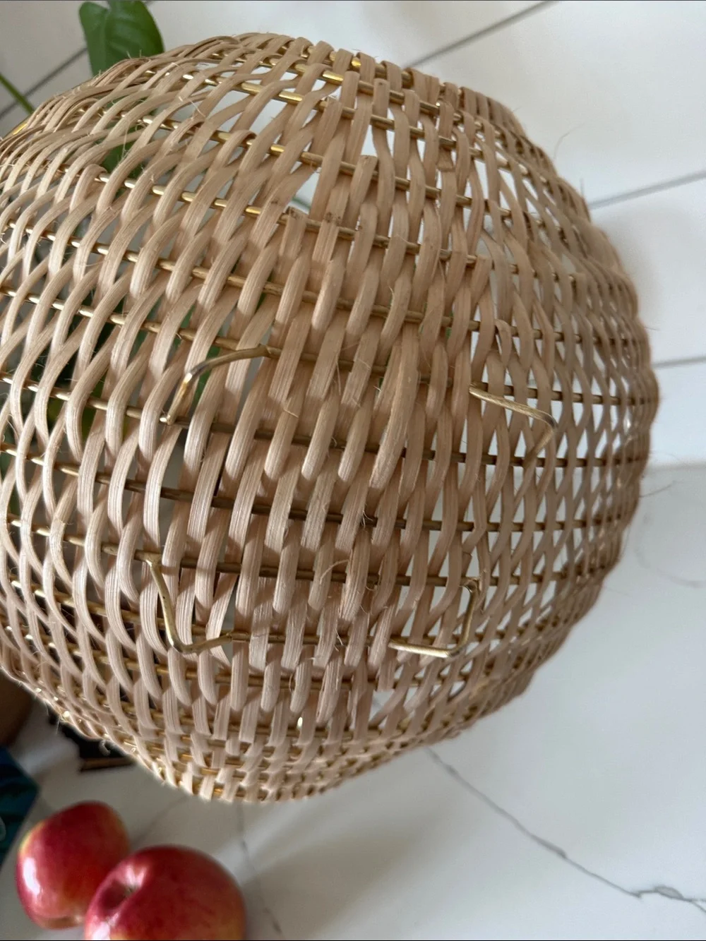 Wicker Grass Woven Basket Fruits Home Decor with Legs